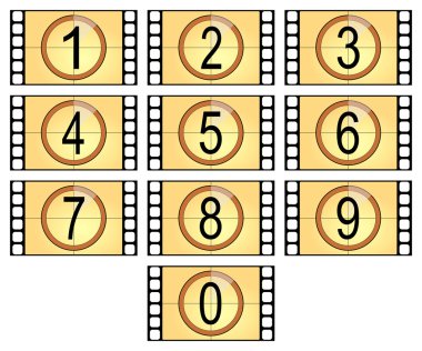 Numbered filmstrips clipart