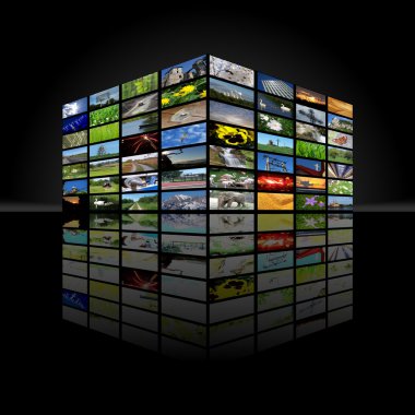 Multimedia cube clipart