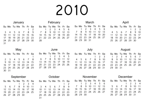 Calendario del año 2010 — Foto de Stock