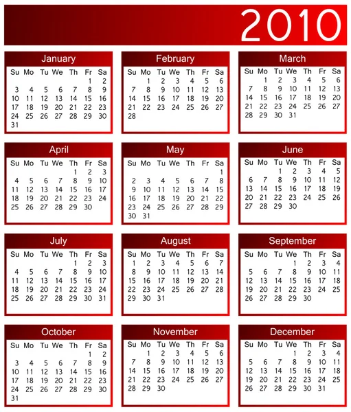 Календарь 2010 года — стоковое фото
