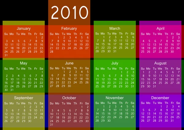 Kleurrijke kalender 2010 — Stockfoto