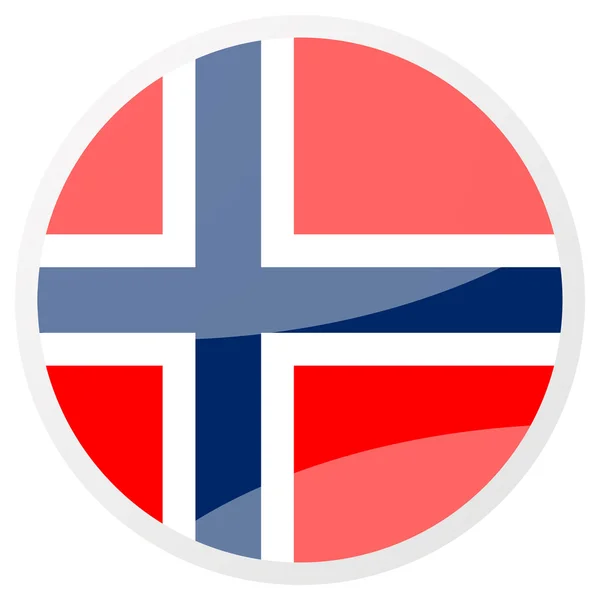 Norwegian round aqua button — Stock Photo, Image