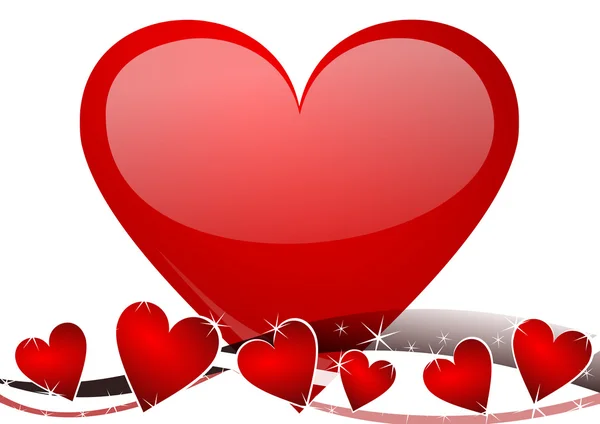 Valentines bakgrund med hjärtan — Stockfoto