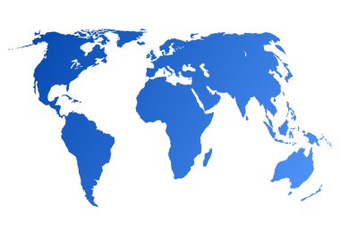 Blue world map clipart