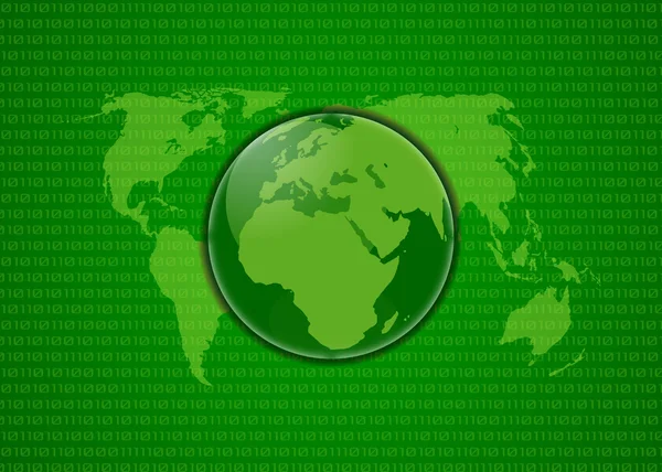 Grüne digitale Weltkarte — Stockfoto