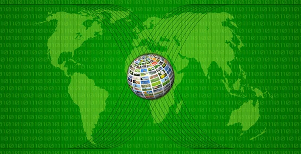 Gröna digital karta över världen — Stockfoto