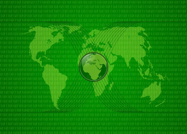 Green digital map of world — Stock Photo, Image