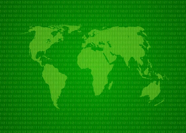 Mapa digital verde do mundo — Fotografia de Stock