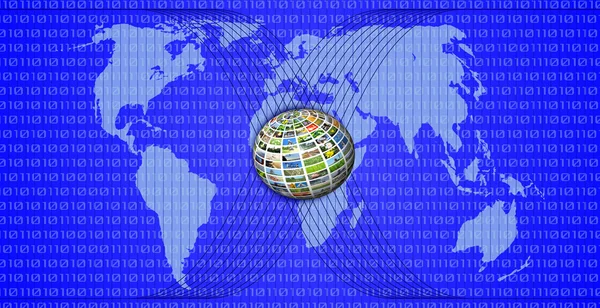 Modrý svět mapa — Stock fotografie