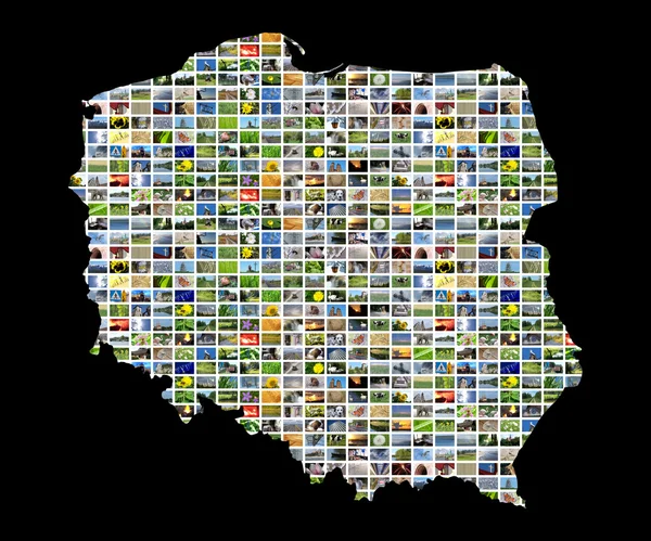 stock image Collage map of poland