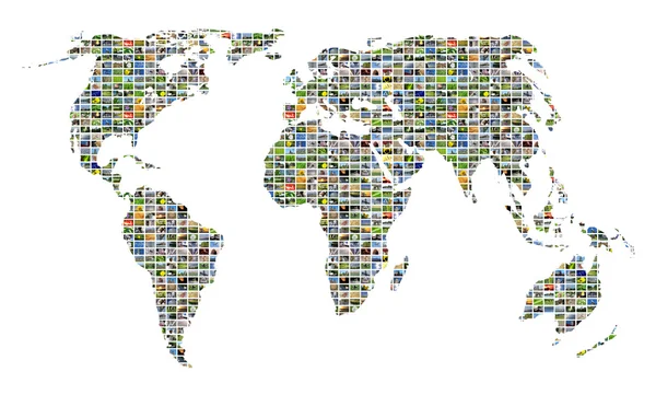 Colagem mundial multimídia — Fotografia de Stock