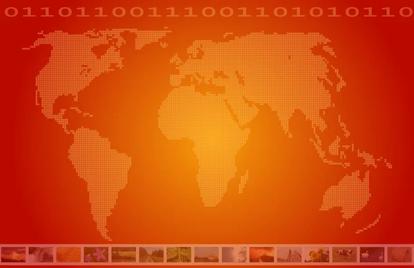 红色的世界地图 — 图库照片