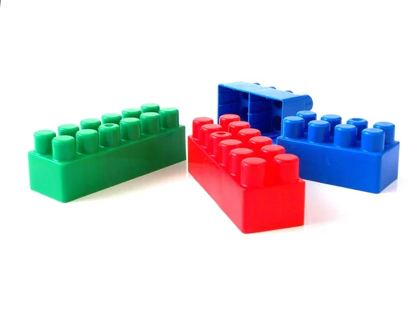 Plastic speelgoed bakstenen — Stockfoto