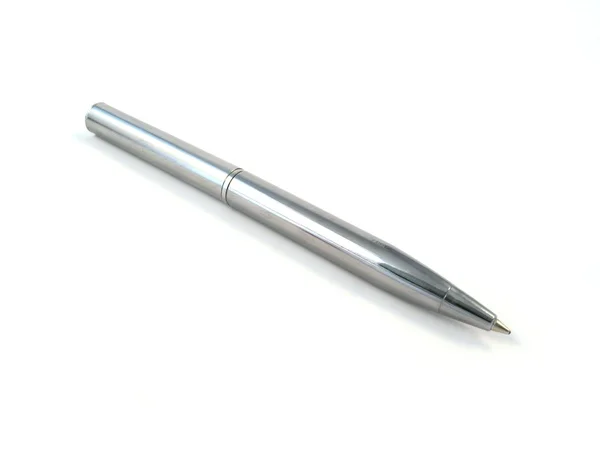 Silver ballpoint pen — Stock Photo, Image