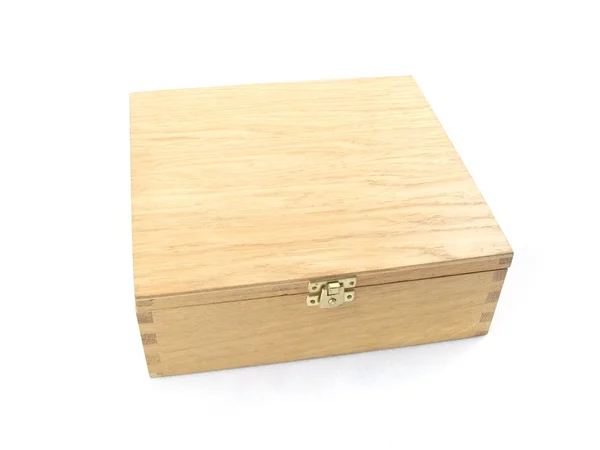 Kotak kayu terisolasi — Stok Foto