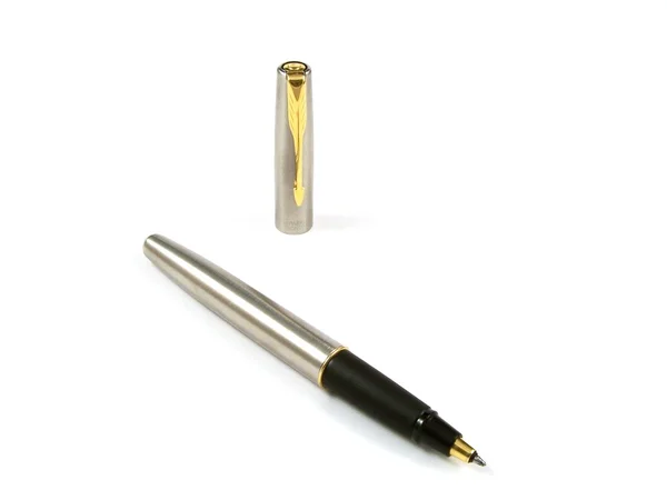 Silver ballpoint pen — Stock Photo, Image