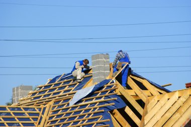 Men on roof clipart