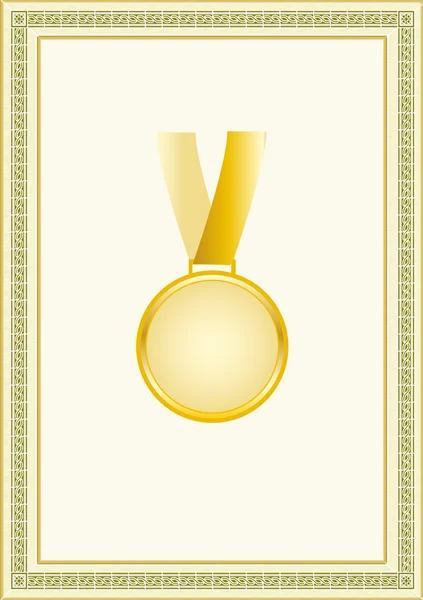 Cornice con medaglia d'oro — Foto Stock