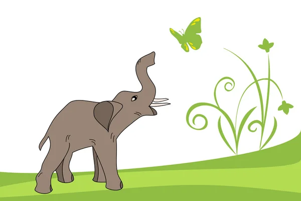 Jeune éléphant — Image vectorielle