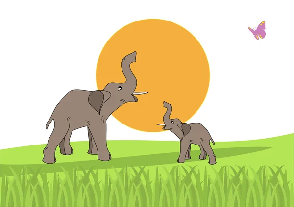 Fiatal elefánt — Stock Vector