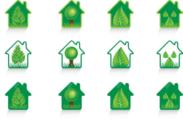 Eco casa verde — Vetor de Stock