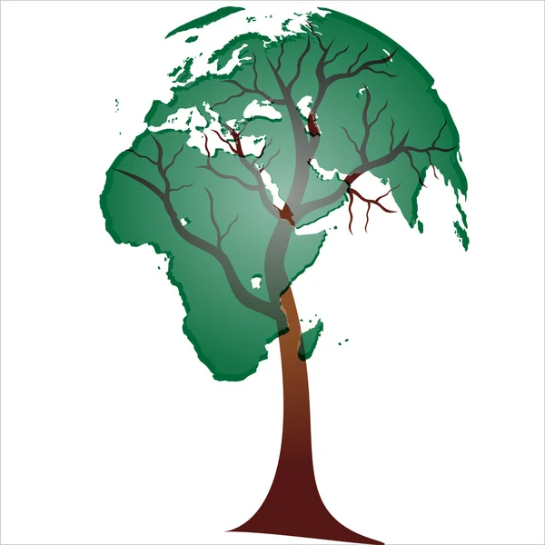 生态绿树地球 — 图库矢量图片