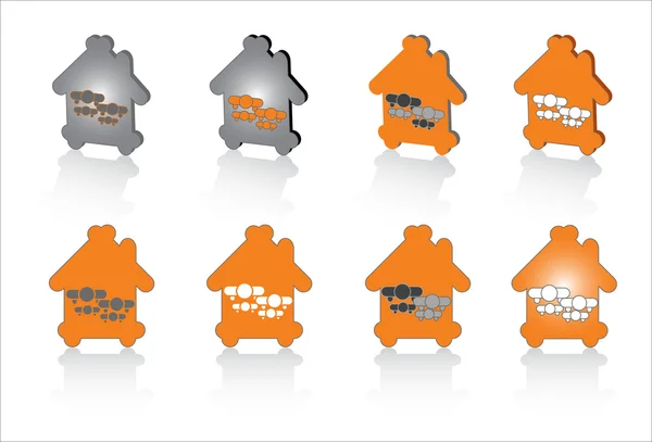 Familienhaus abstrakte Symbole für die Gestaltung — Stockvektor