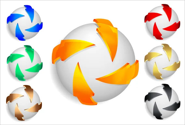 3D μπάλα brigth εικονίδια — Διανυσματικό Αρχείο