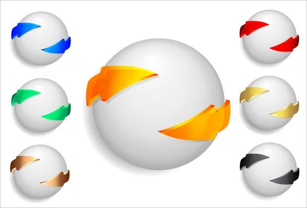 Icônes 3D brigth ball — Image vectorielle