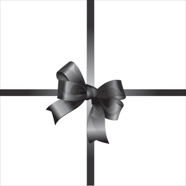 Vector gift with black and white bow clipart