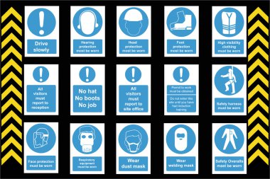 Assembly Point and First Aid Signs clipart