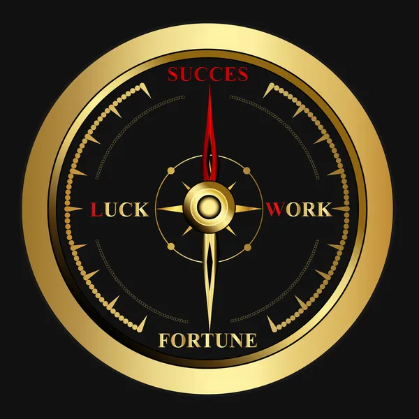 Ljusa framgång golden compass, — Stock vektor