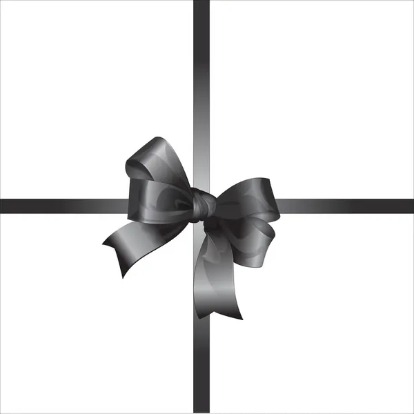 Vektör siyah beyaz fiyonklu hediye paketi — Stok Vektör