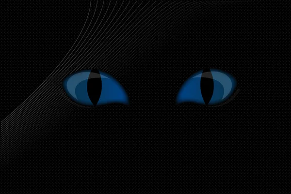 Katzenaugen im Dunkeln — Stockvektor