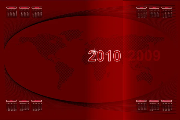 2010 Dünya takvim resimde — Stok Vektör