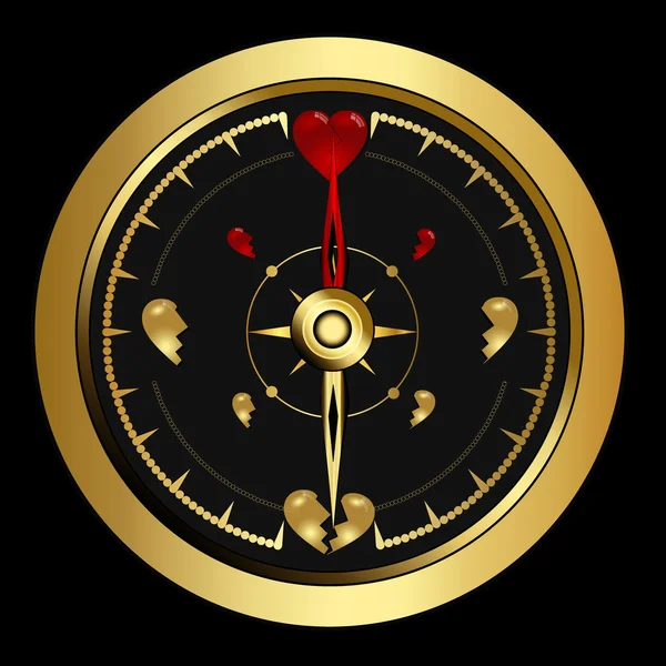 Bright success golden Compass — Stock Vector
