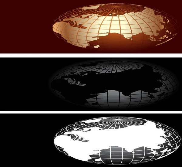 Bannières Monde vectoriel globe — Image vectorielle