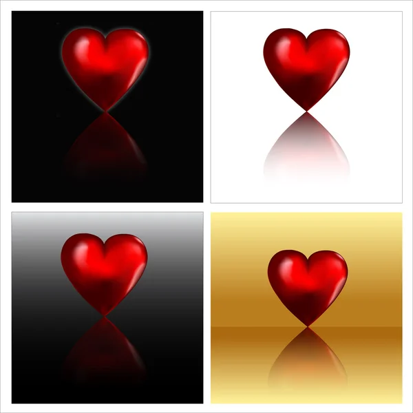 Coeur rouge vif — Image vectorielle