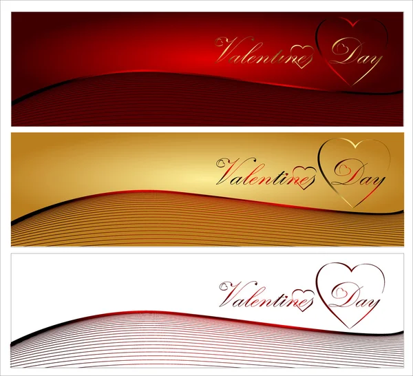 Banners de San Valentín — Vector de stock