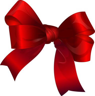 Bright red gift bow clipart
