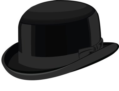 Stylish black bowler hat clipart