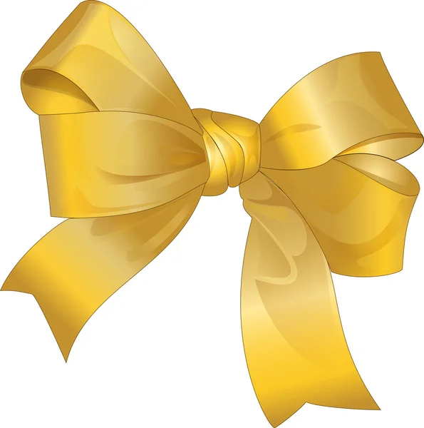 Bright gold gift bow — Stock Vector