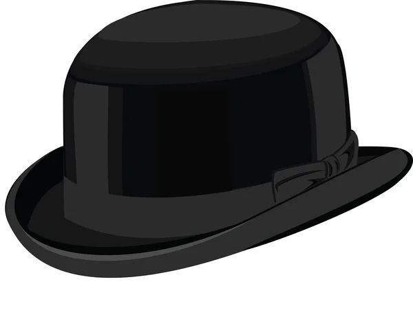 Stylish black bowler hat — Stock Vector