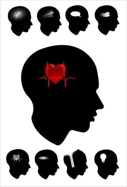 Καρδιά κεφάλι προφίλ — Διανυσματικό Αρχείο