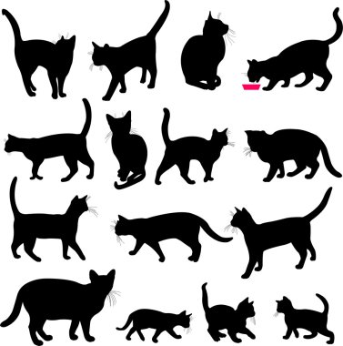 Cats silhouettes clipart