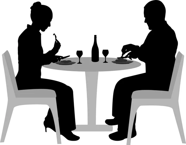 Couple dîner — Image vectorielle