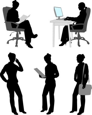 Silhouettes of businesswoman