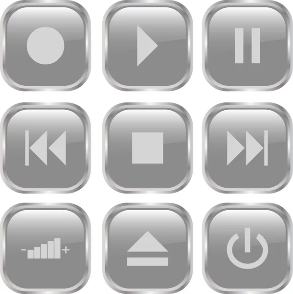 マルチメディアボタン — ストックベクタ