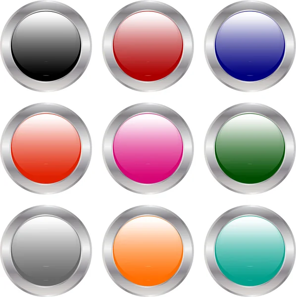 Botões brilhantes coloridos — Vetor de Stock