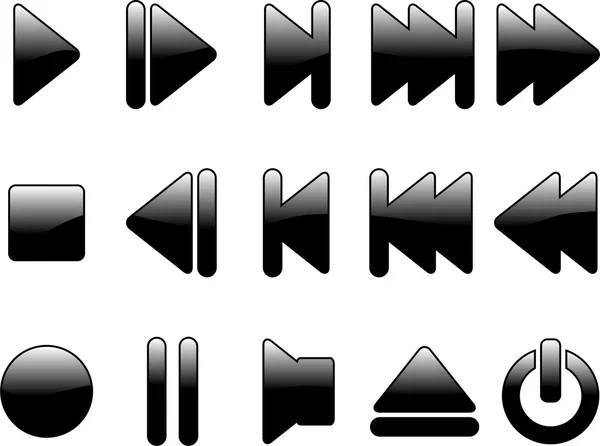 Symboles multimédia brillants — Image vectorielle